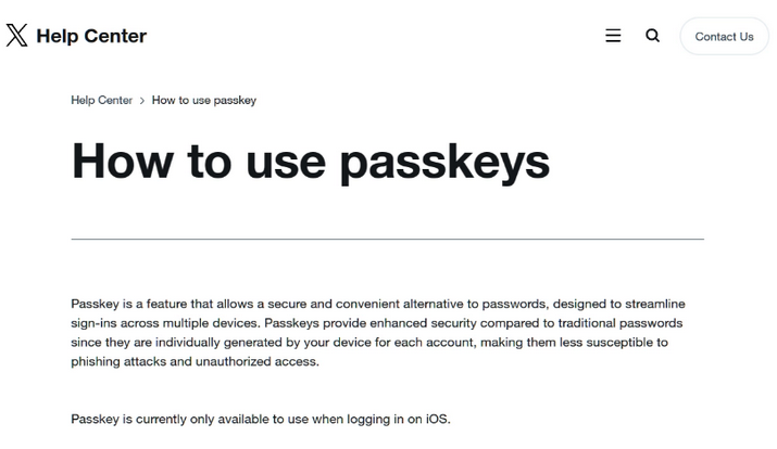 瓯海苹果维修店铺分享iOS用户如何通过通行密钥(Passkey)登录 